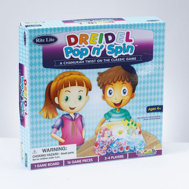 Rite Lite 10.25" Pop and Spin Hanukkah Dreidel Board Game - Blue/Green