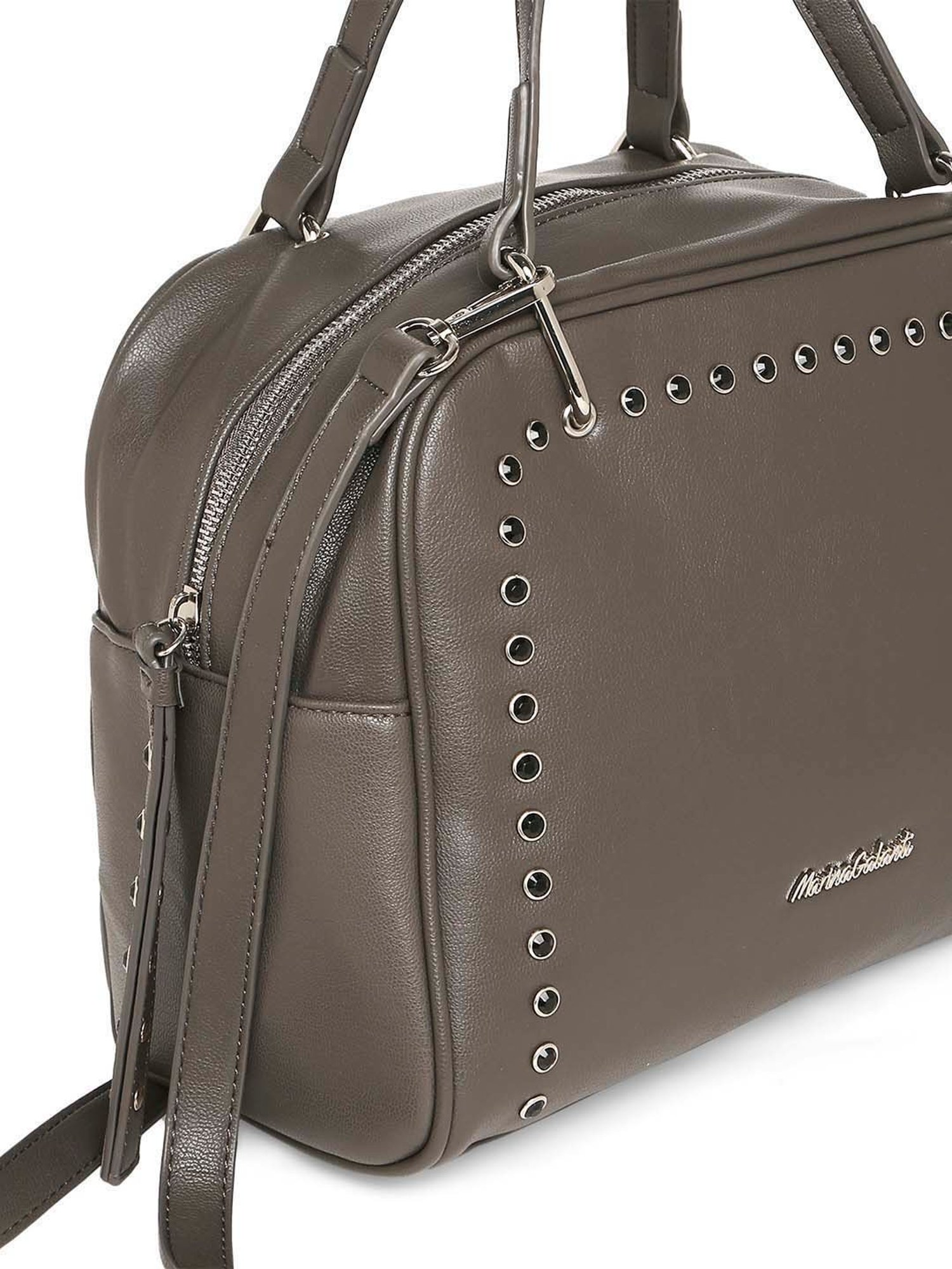 Marina Galanti Grey Embellished Medium Bowler Bag