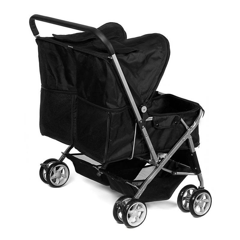 Paws & Pals Twin Carriage Pet Stroller - Black
