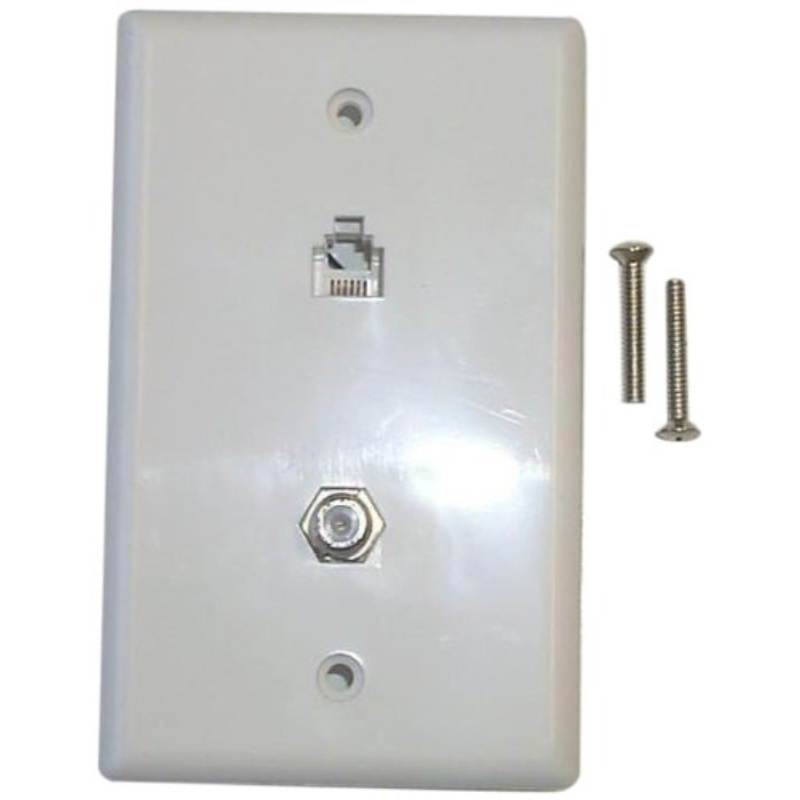 Black Point Products BT-063 White Combo Phone/Video Jack, White