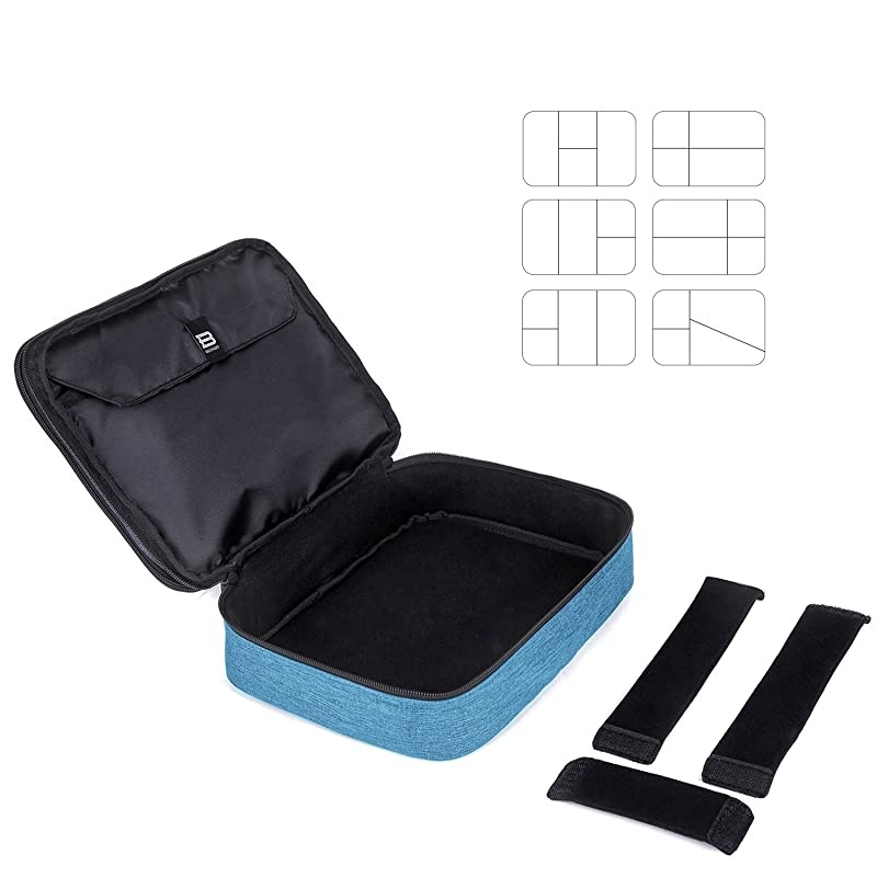 Electronic Organizer Double Layer Travel Cable Organizer Cases Electronics Accessories Storage Bag for 105 Inch iPad Pro iPad air Cables Kindle Teal