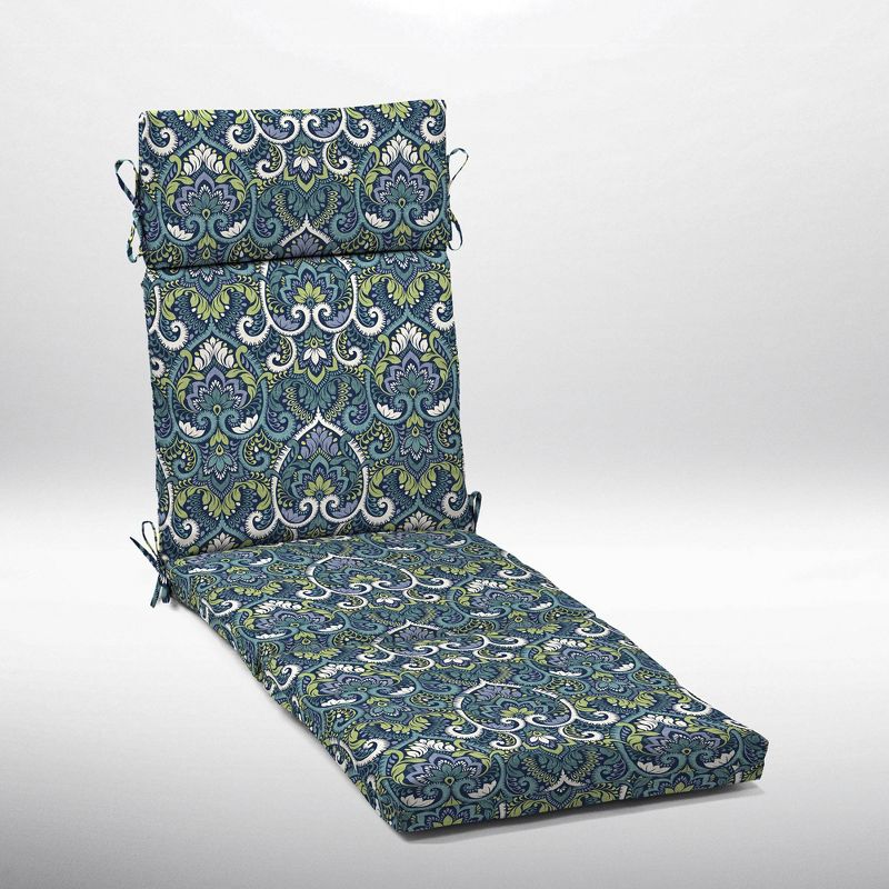 Aurora Damask Cartridge Chaise Cushion Sapphire - Arden Selections