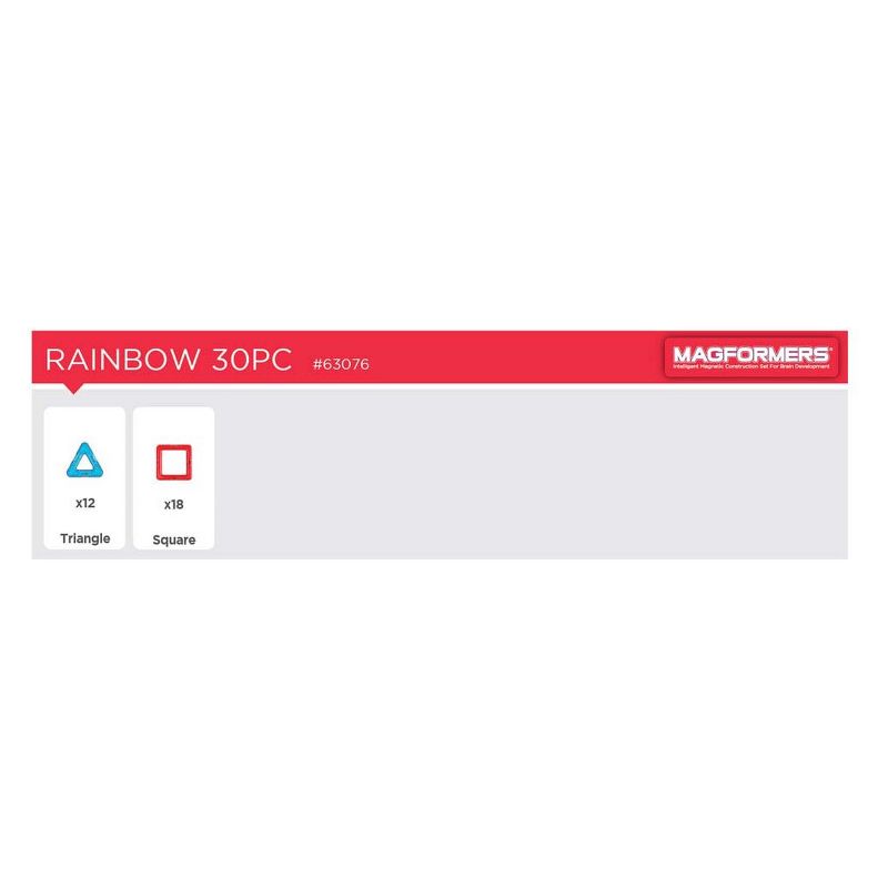 Magformers Magnetic Power Magic Rainbow Set - 30 Piece