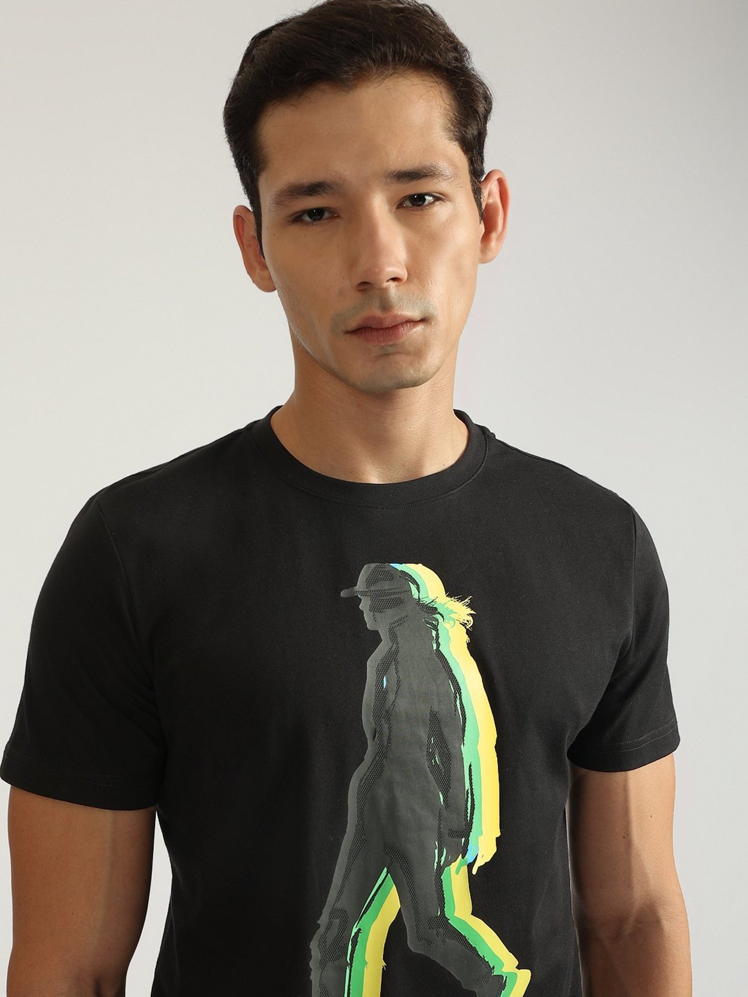 Antony Morato Black Pure Cotton Regular Fit Printed T-Shirt