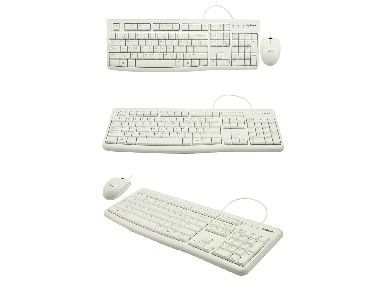 Logitech MK120 USB Wired Desktop Keyboard & Mouse Combo White