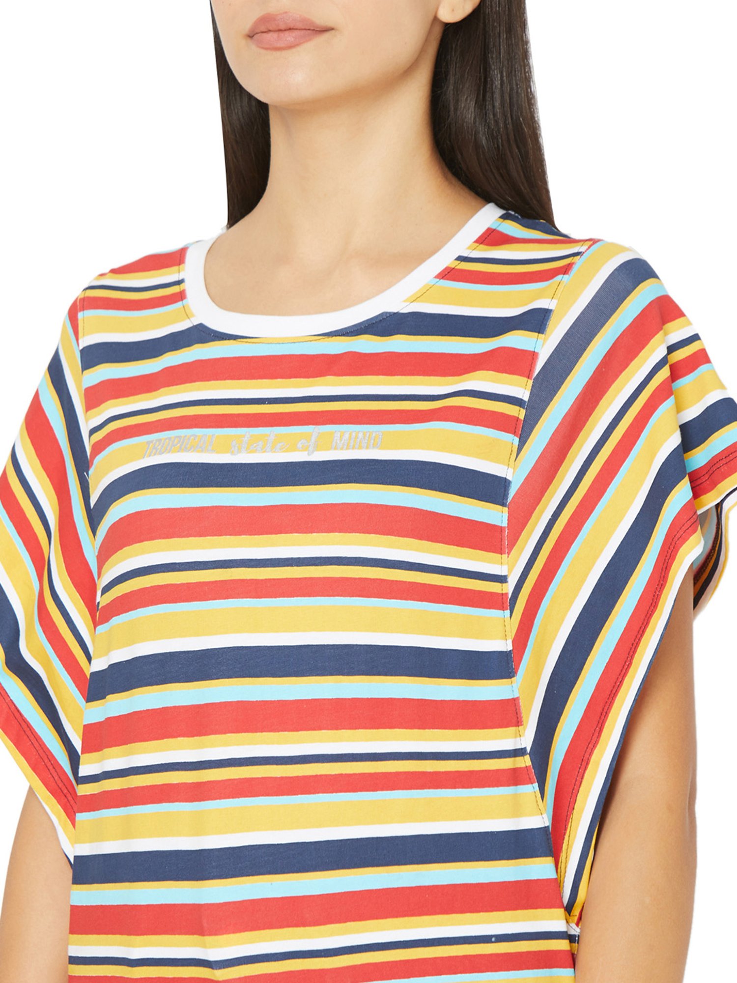 Spykar Yellow & Blue Striped Top