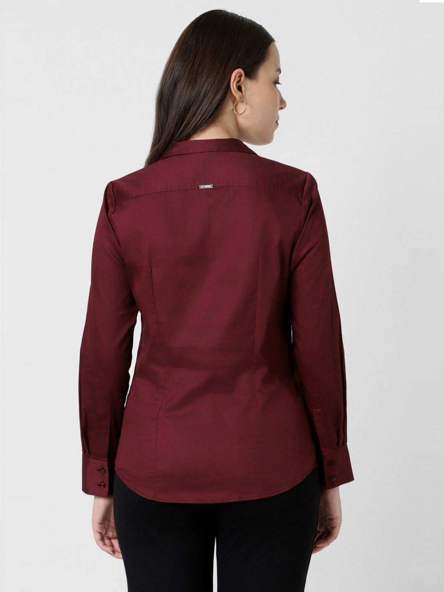 Van Heusen Maroon Cotton Shirt