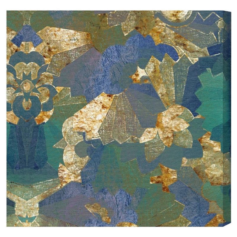 20" x 20" Turquoise Deco Abstract Unframed Canvas Wall Art in Blue - Oliver Gal