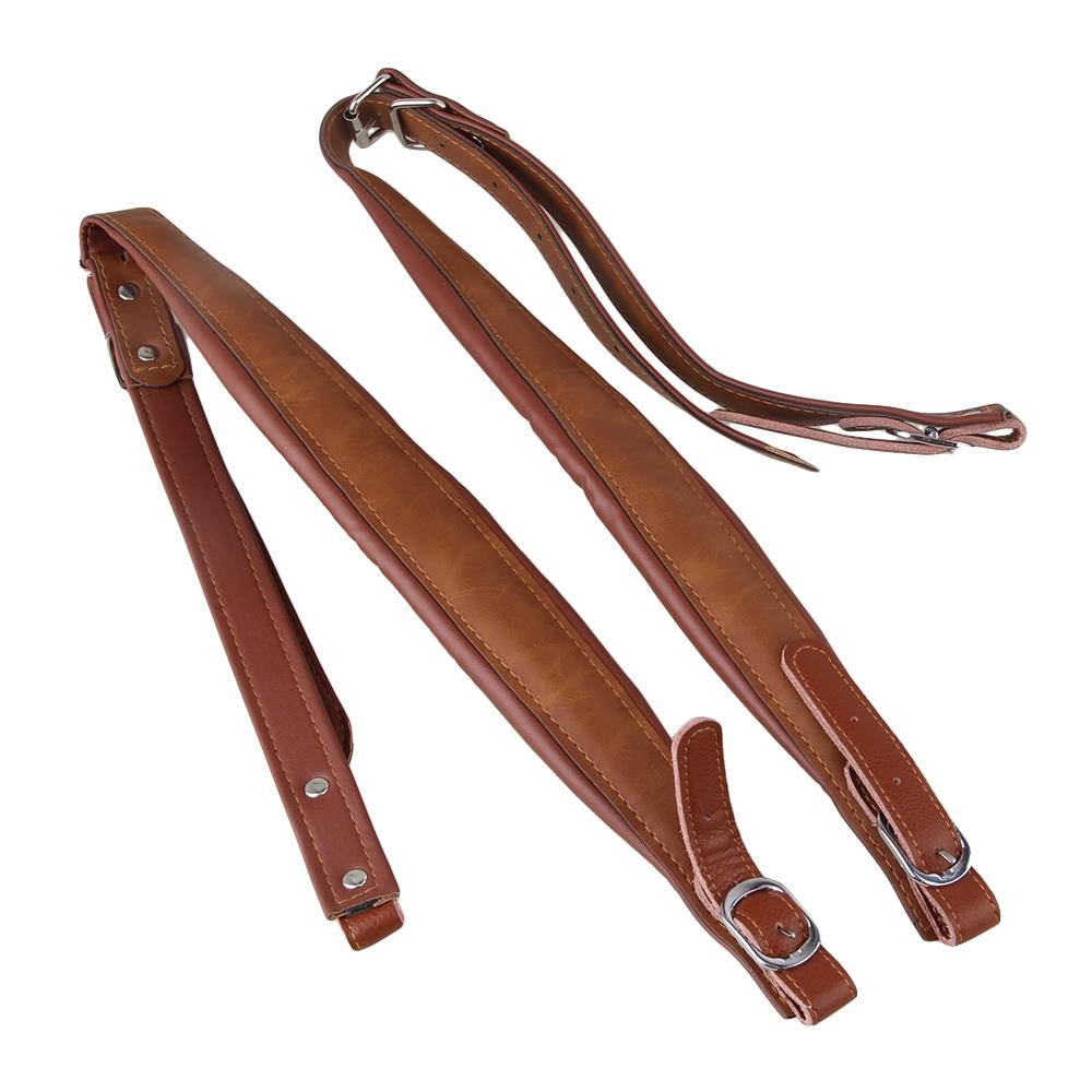 BQLZR 2 Pieces Brown Accordion Artificial Leather Shoulder Strap with Buckles