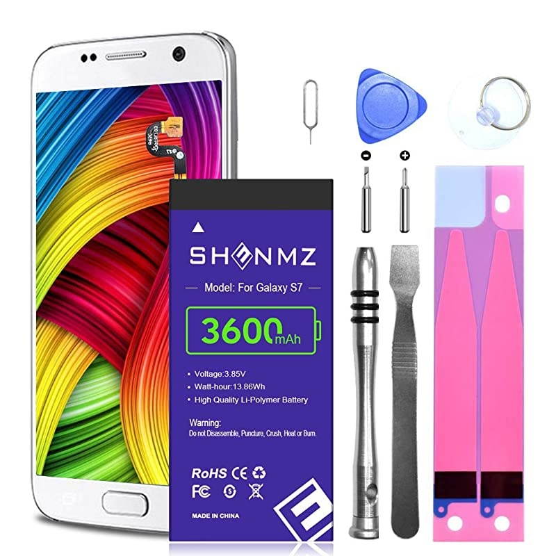 Galaxy S7 Battery 3600mAh LiPolymer Internal Battery EBBG930ABE Replacement Battery for Samsung Galaxy S7 G930 G930V G930A G930T G930P with Complete Replacement Kits 18 Months Warranty