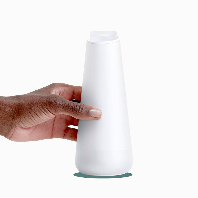 quip Plastic Refillable Mouthwash Starter Kit - Reusable Dispenser + Cup - 45-Use / 4x Concentrate / Mint Anticavity Fluoride Refill Included - White