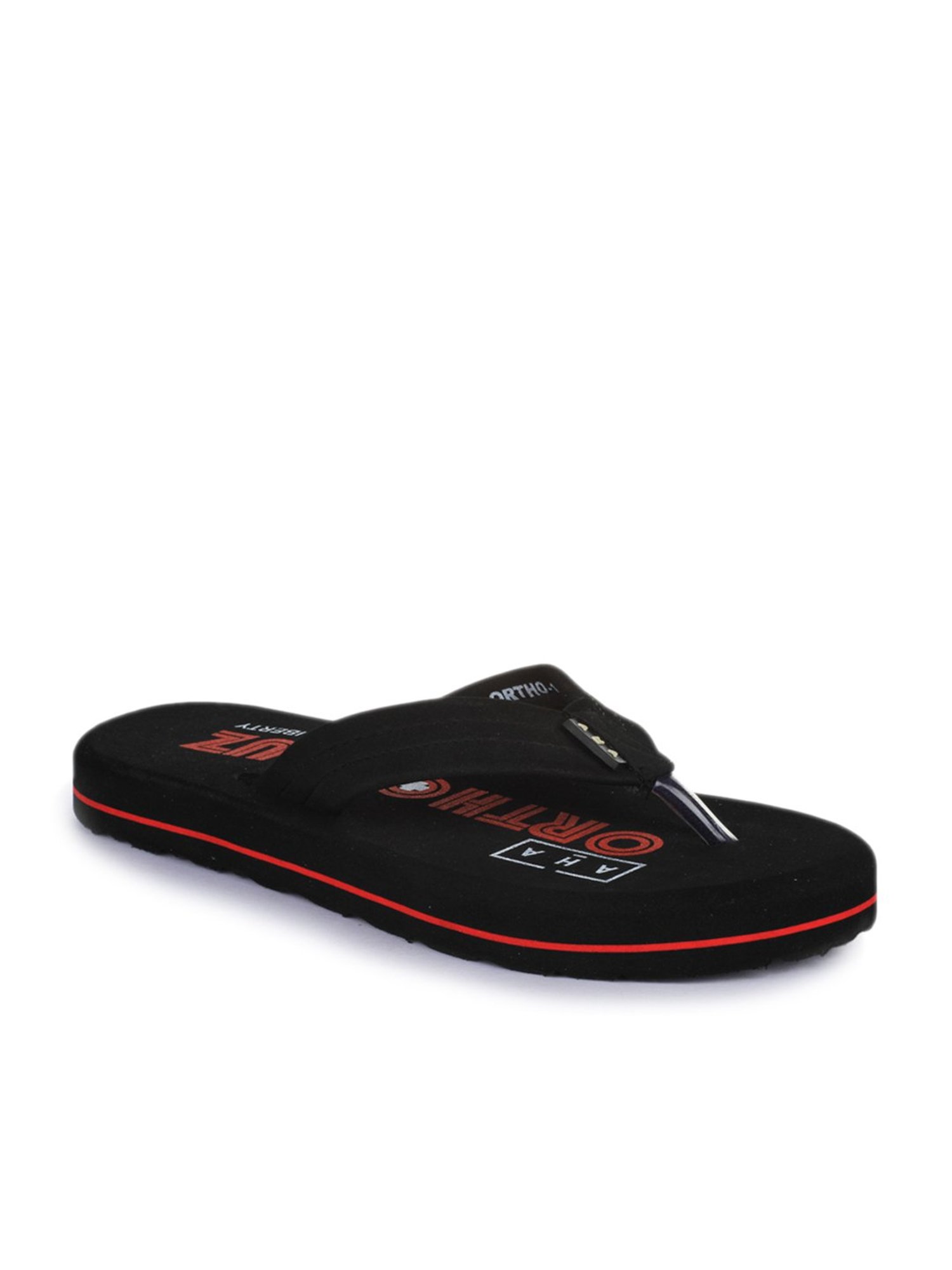 Aha by Liberty Men's Black & Red Flip Flops