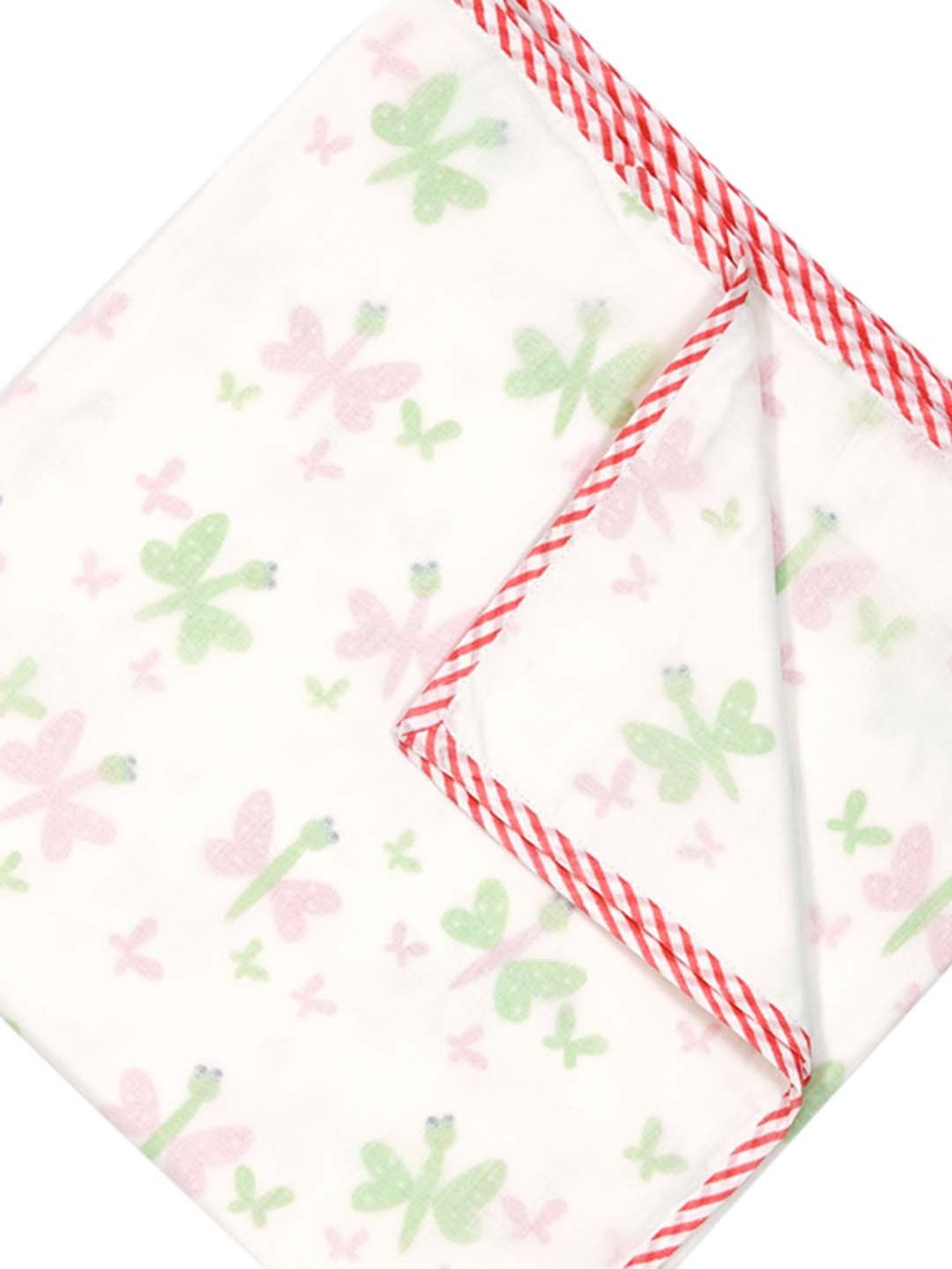 Nigh Nigh Butterfly White & Pink Cotton 70 TC Infants Dohar - Set of 1