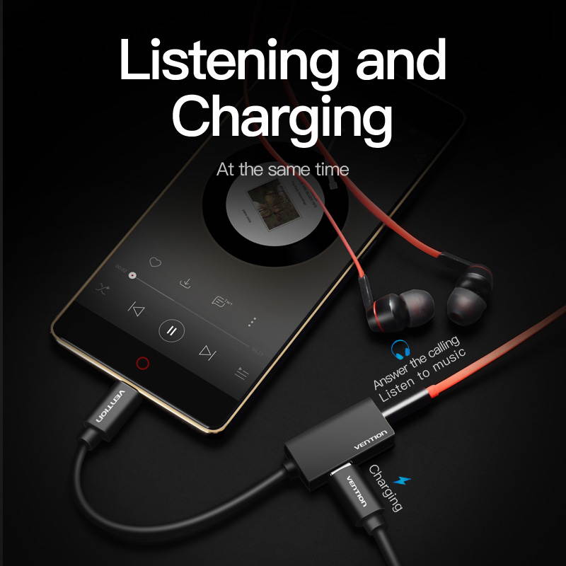 Vention USB C to 3.5mm Headphone Jack Adapter[2-Pack] , 2-in-1 Fast Charging USB Type C to Aux Female Audio Cable for Huawei Mate10 Pro, Mate20 Pro, P20, P20 Pro, Xiaomi Mi 8, 6, 6X, Mix 2, 2S