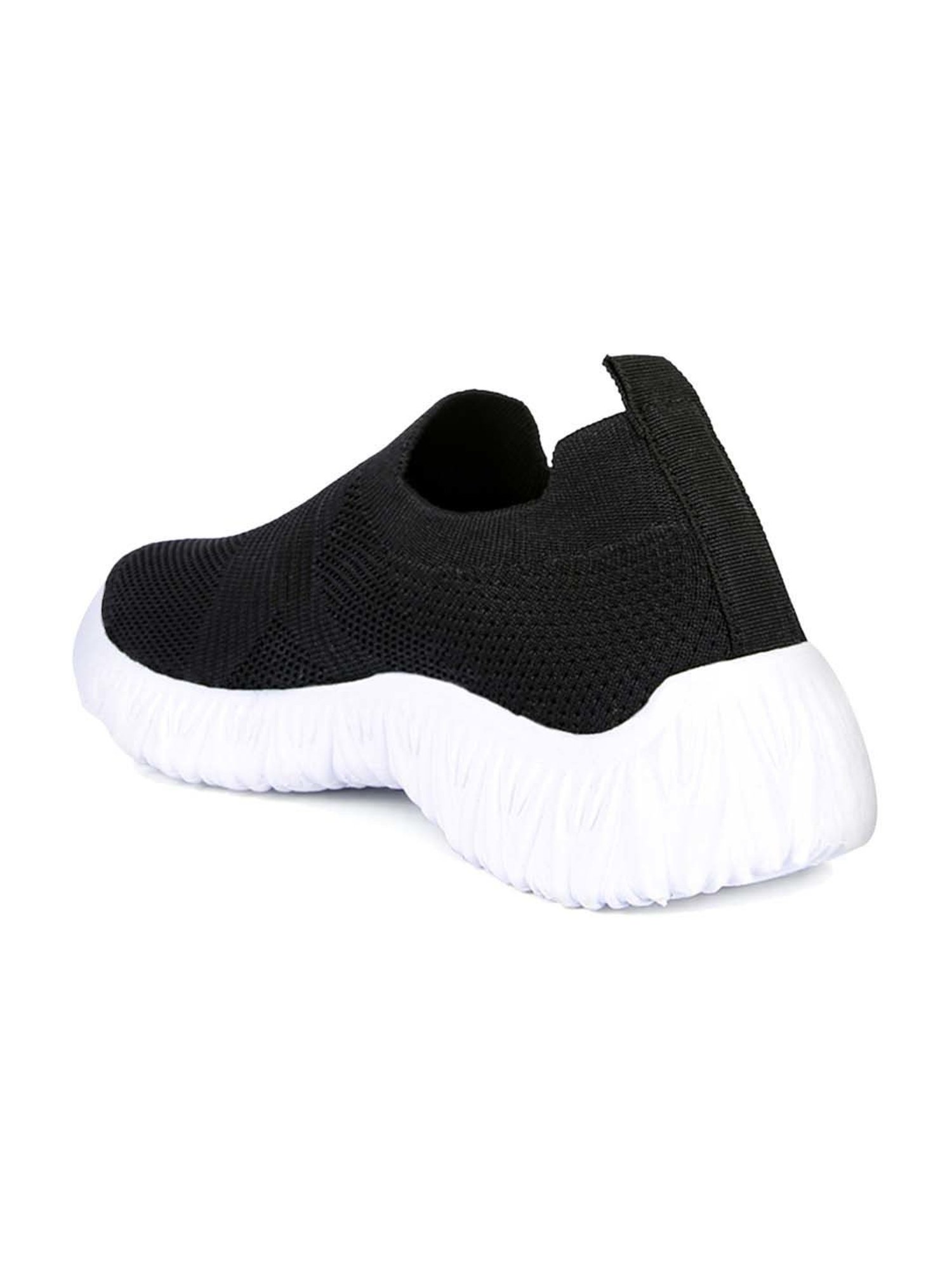 London Rag Women's Fair Play Knitted Chunky Black Walking Shoes