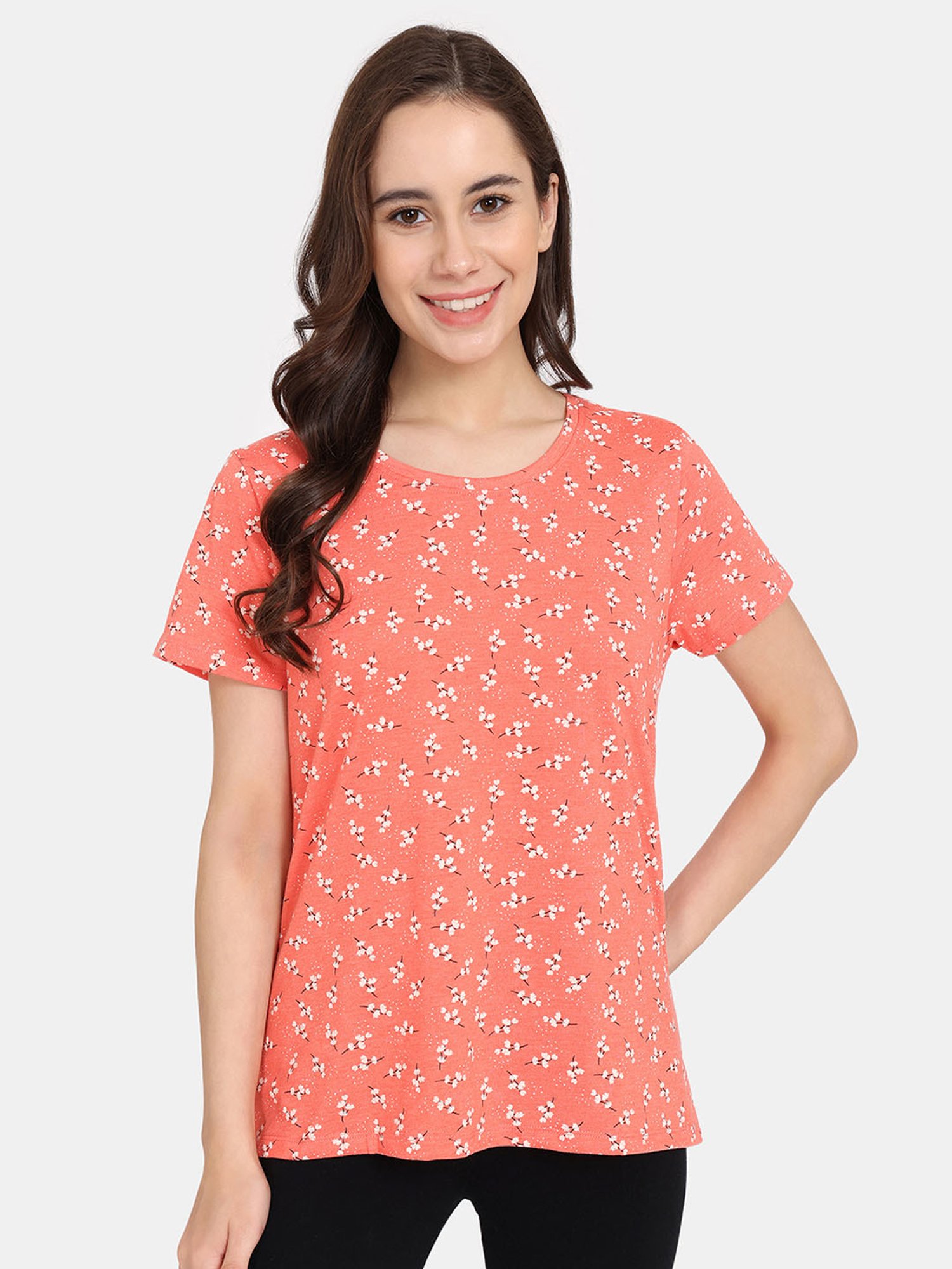 Rosaline by Zivame Orange & Purple Printed T-Shirt - Pack of 2