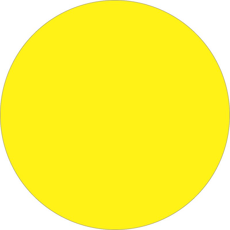 Tape Logic Inventory Circle Labels 4" Fluorescent Yellow 500/Roll DL615L