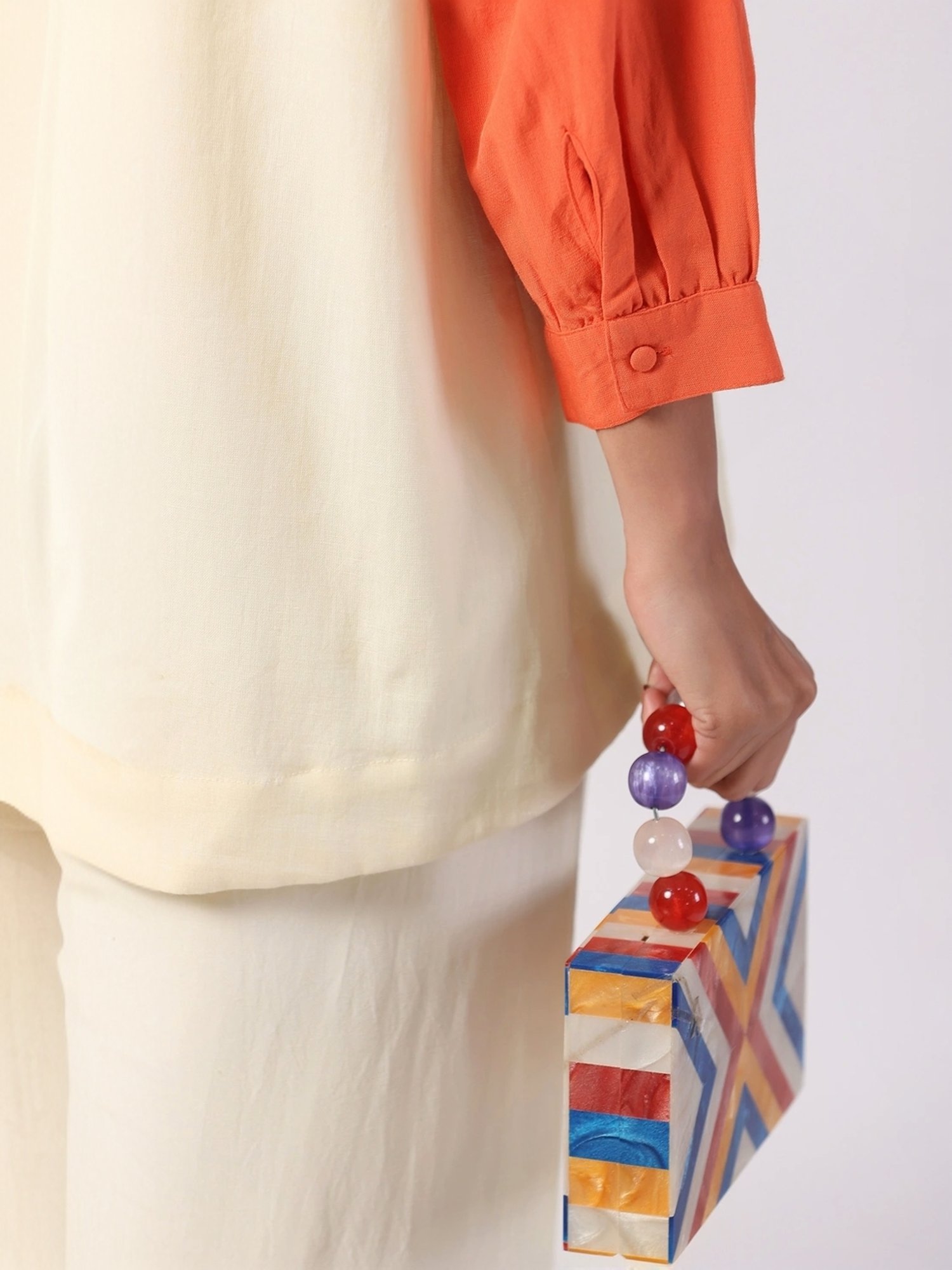 Zolo Label Beige Embroidered Shirt Palazzo Set