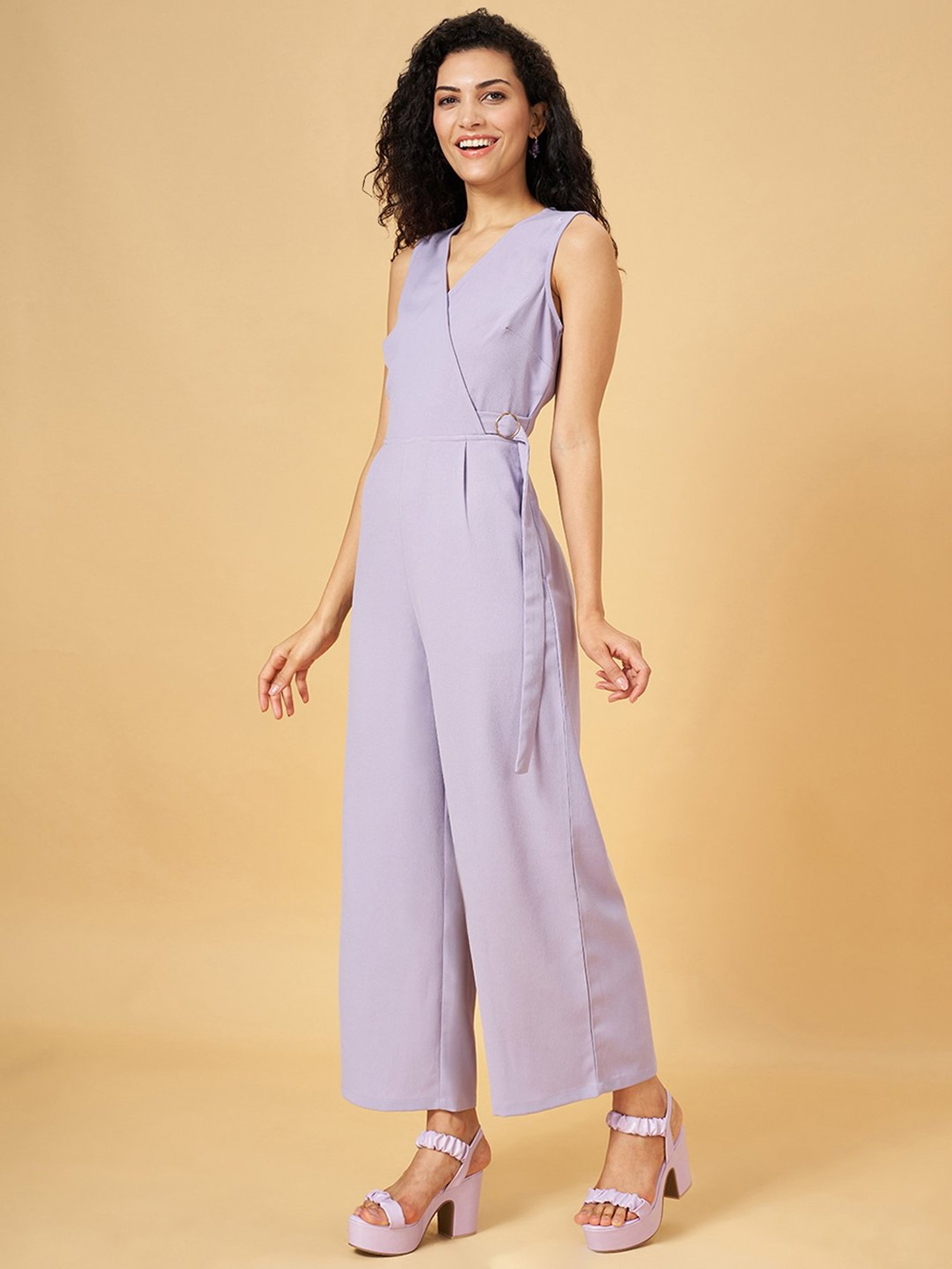 Honey by Pantaloons Lilac Sleeveless Jumpsuit