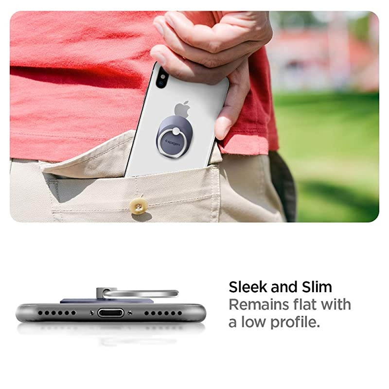 Style Ring Cell Phone Grip Car MountStandHolder for All Phones and Tablets Orchid Gray