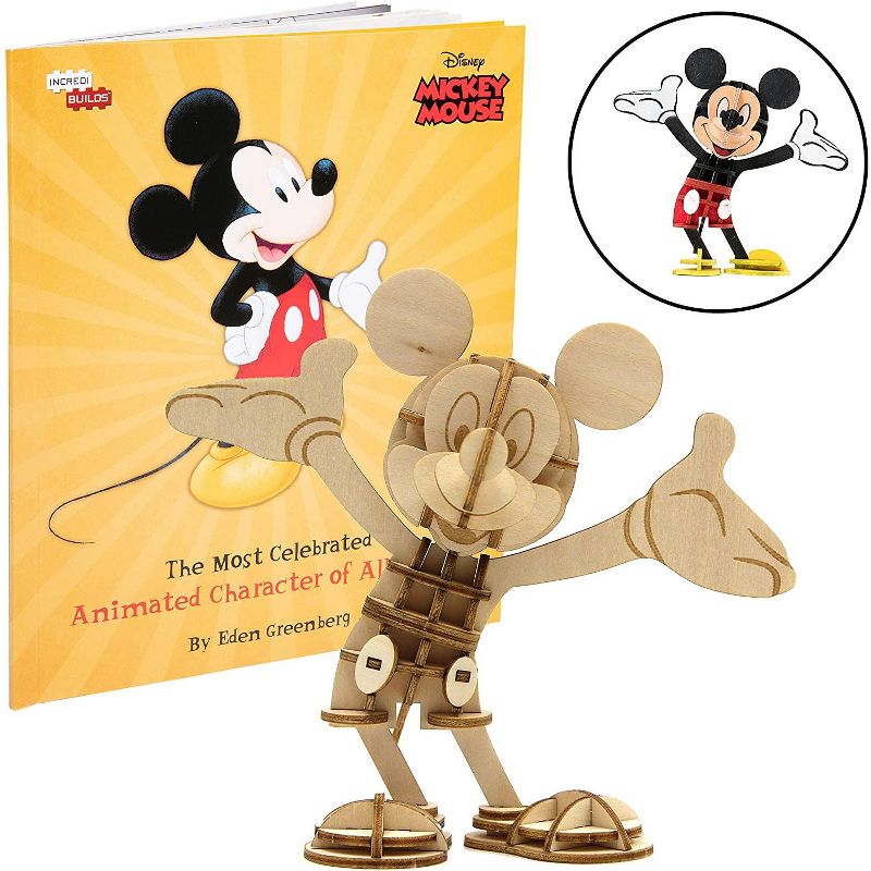 Incredibuilds Disney Mickey Mouse Book & Wood Model Figure Kit