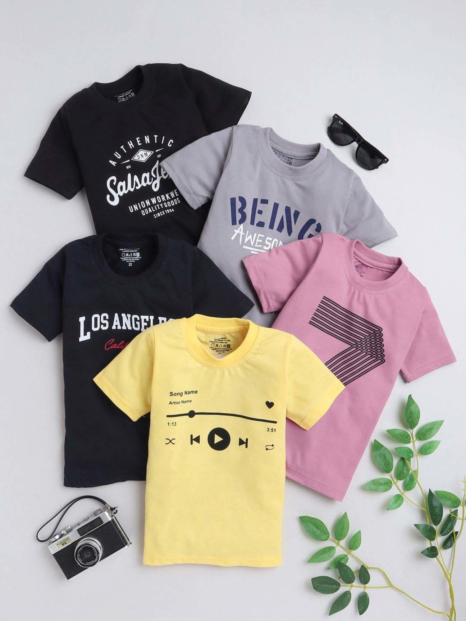 Fourfolds Unisex Multicolor Printed T-Shirt