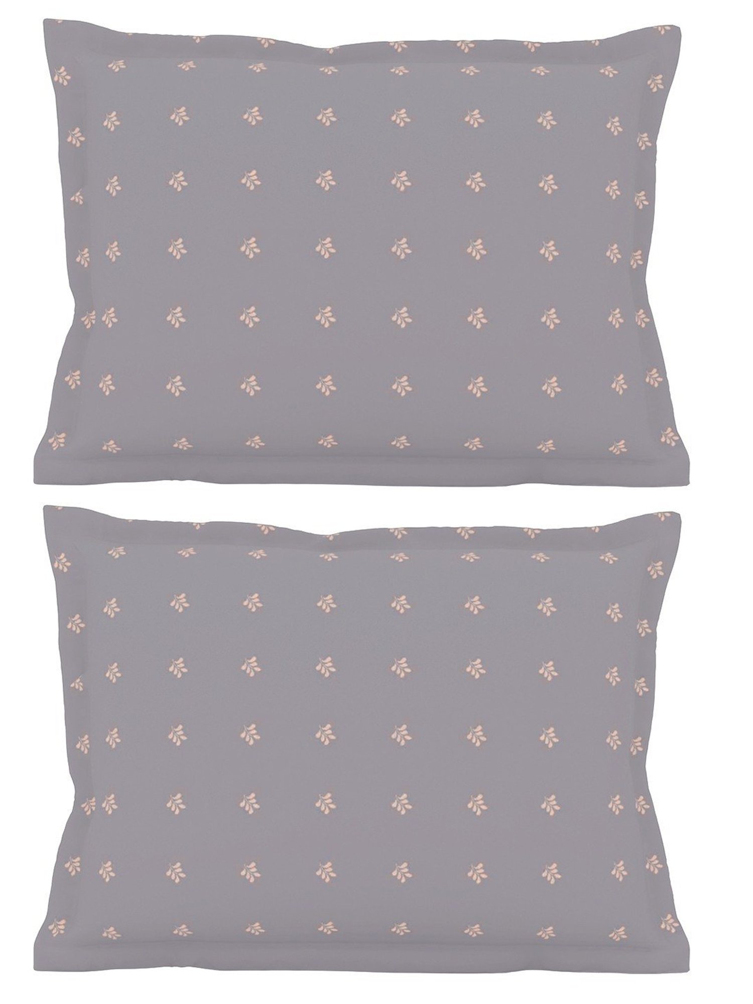 Petal Home Acadia Floral Grey 300 TC Cotton King Sized Pillow Covers - Set of 2