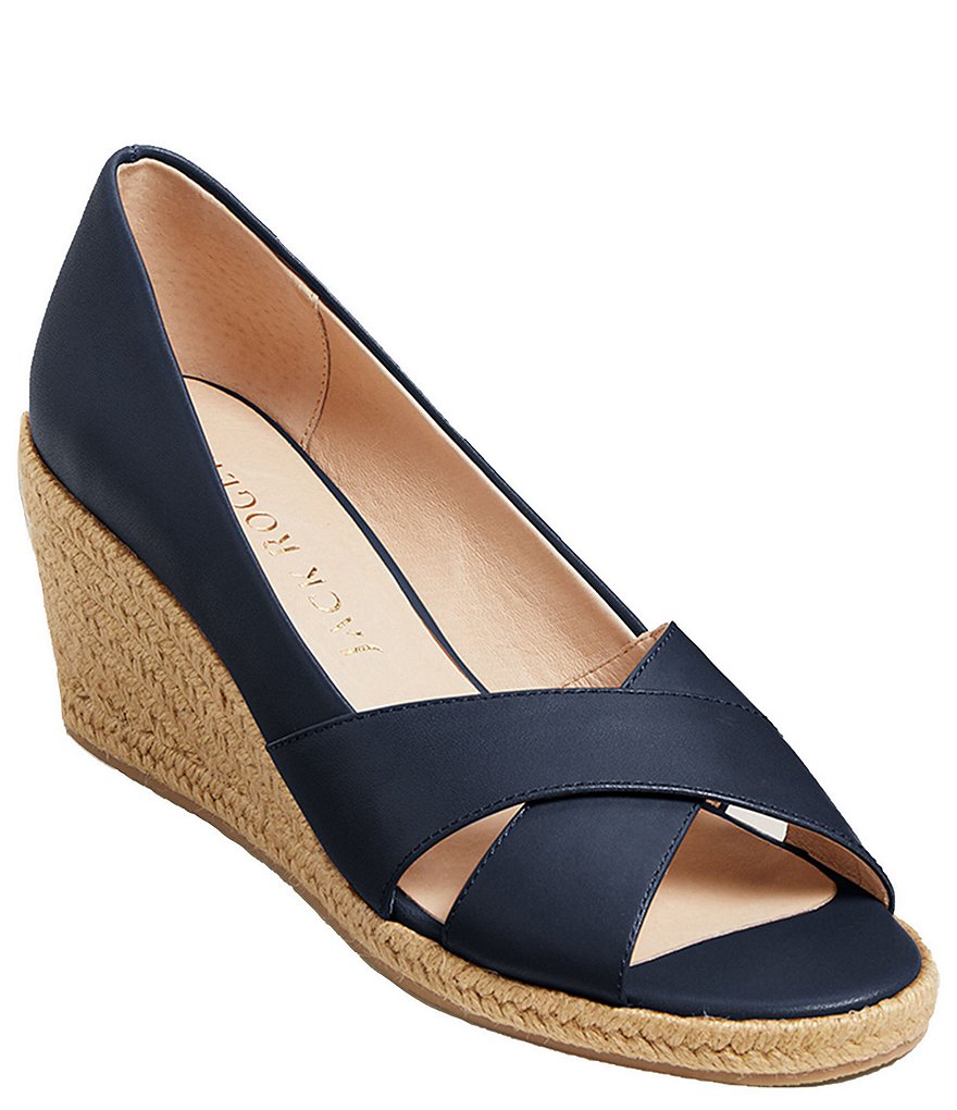 Jack Rogers Palmer Criss Cross Leather Wedges