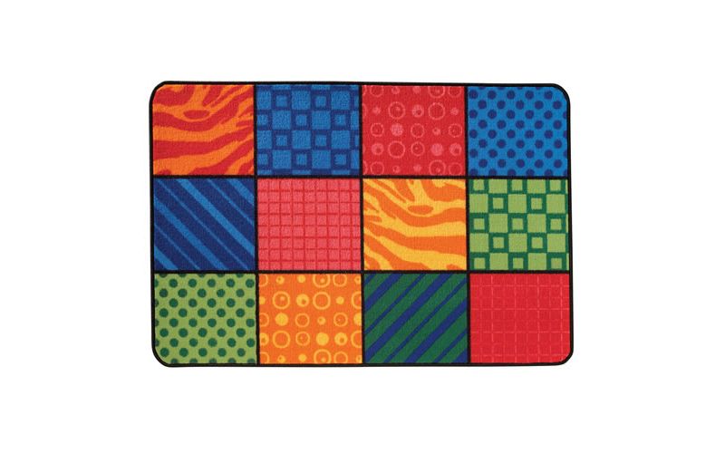 3'6"x4' Rectangle Woven Zebra Stripe Area Rug Multicolored - Carpets For Kids