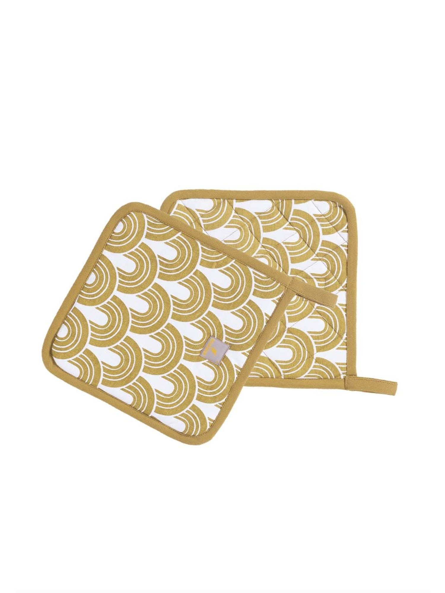 Maspar Mustard 100% Cotton 225 GSM Pot Holder - Set of 2