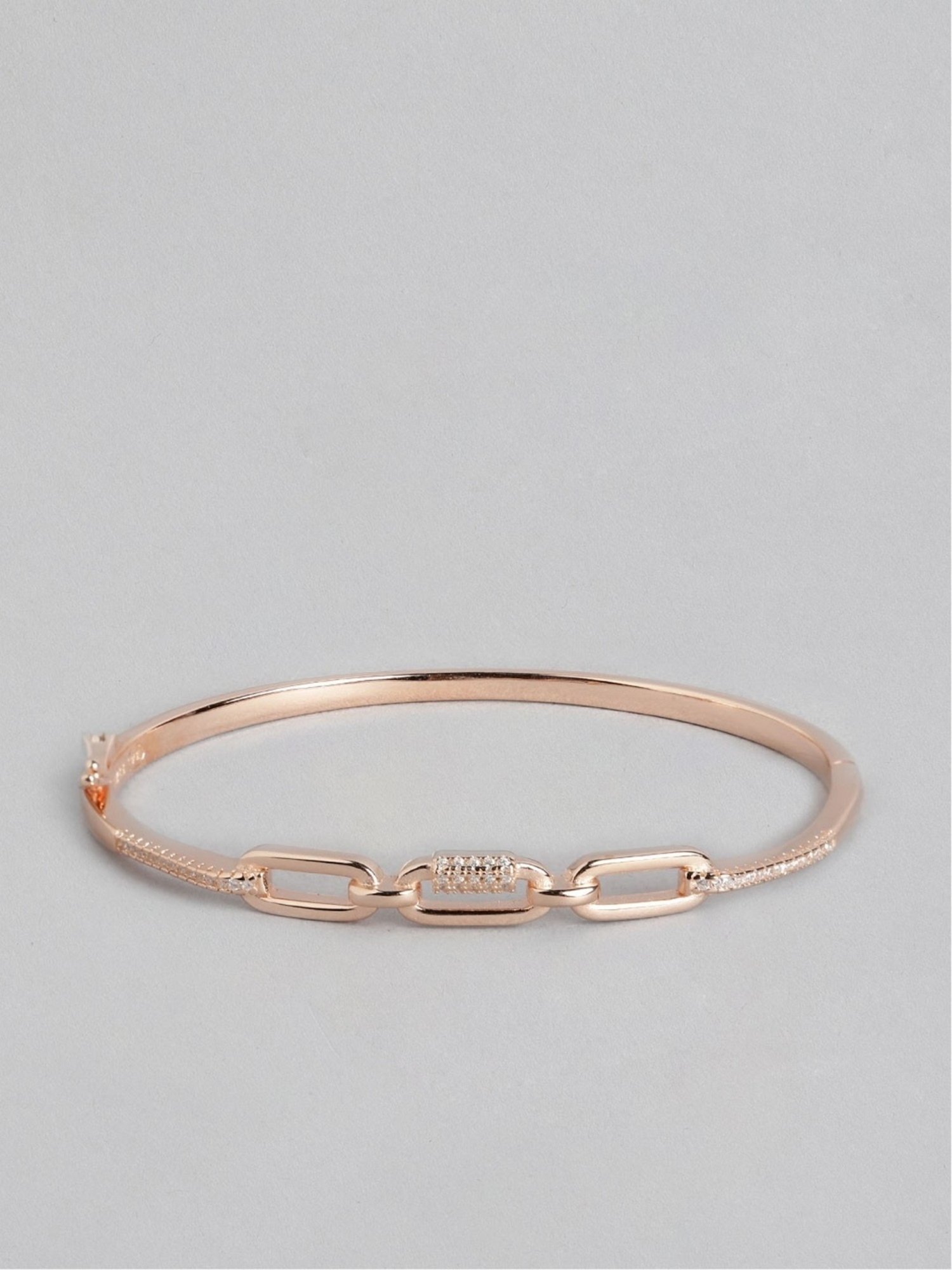 Zavya CZ Rose Gold-Plated 92.5 Sterling Silver Bracelet