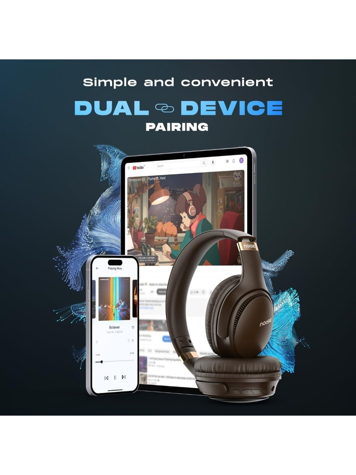 Major IV On Ear Wireless Bluetooth Headphone with Microphone (Black, True Wireless)