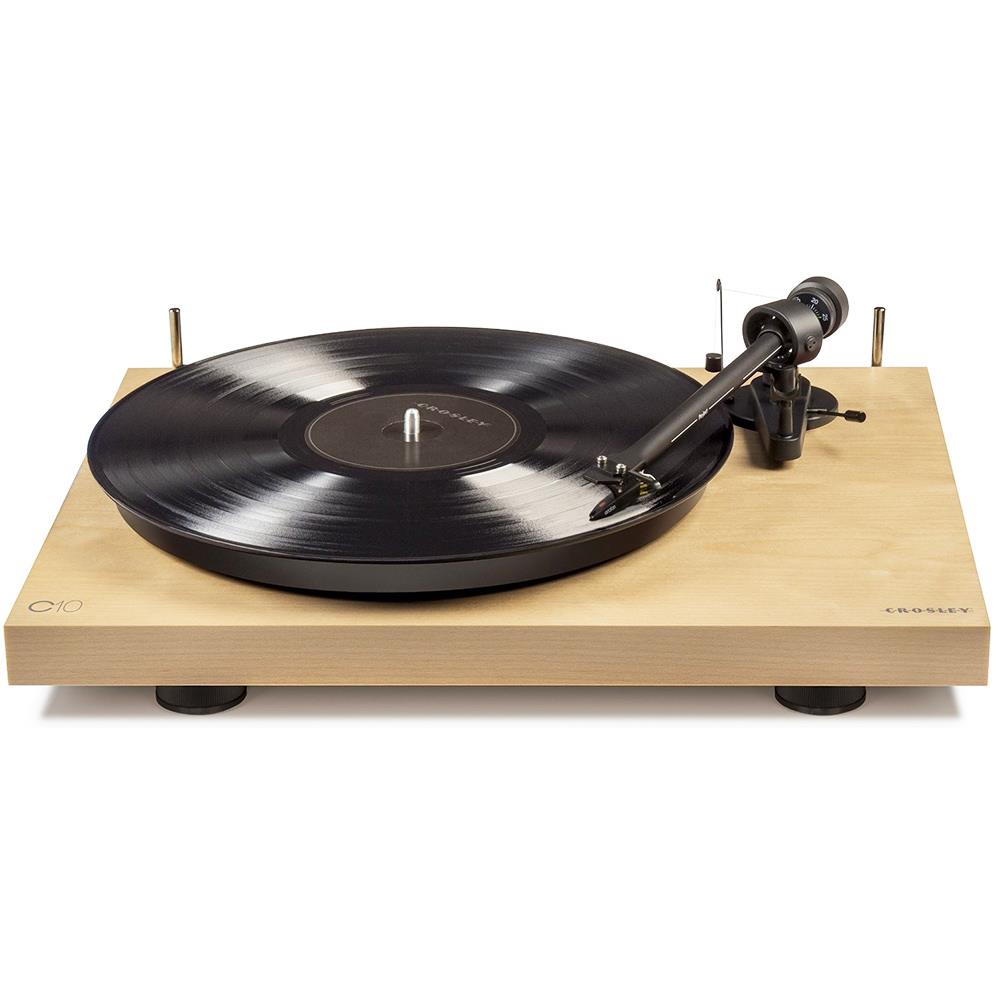 Crosley C10A-NA 2-Speed Pro-Ject Tone Arm Manual Belt Driven Turntable - Natural