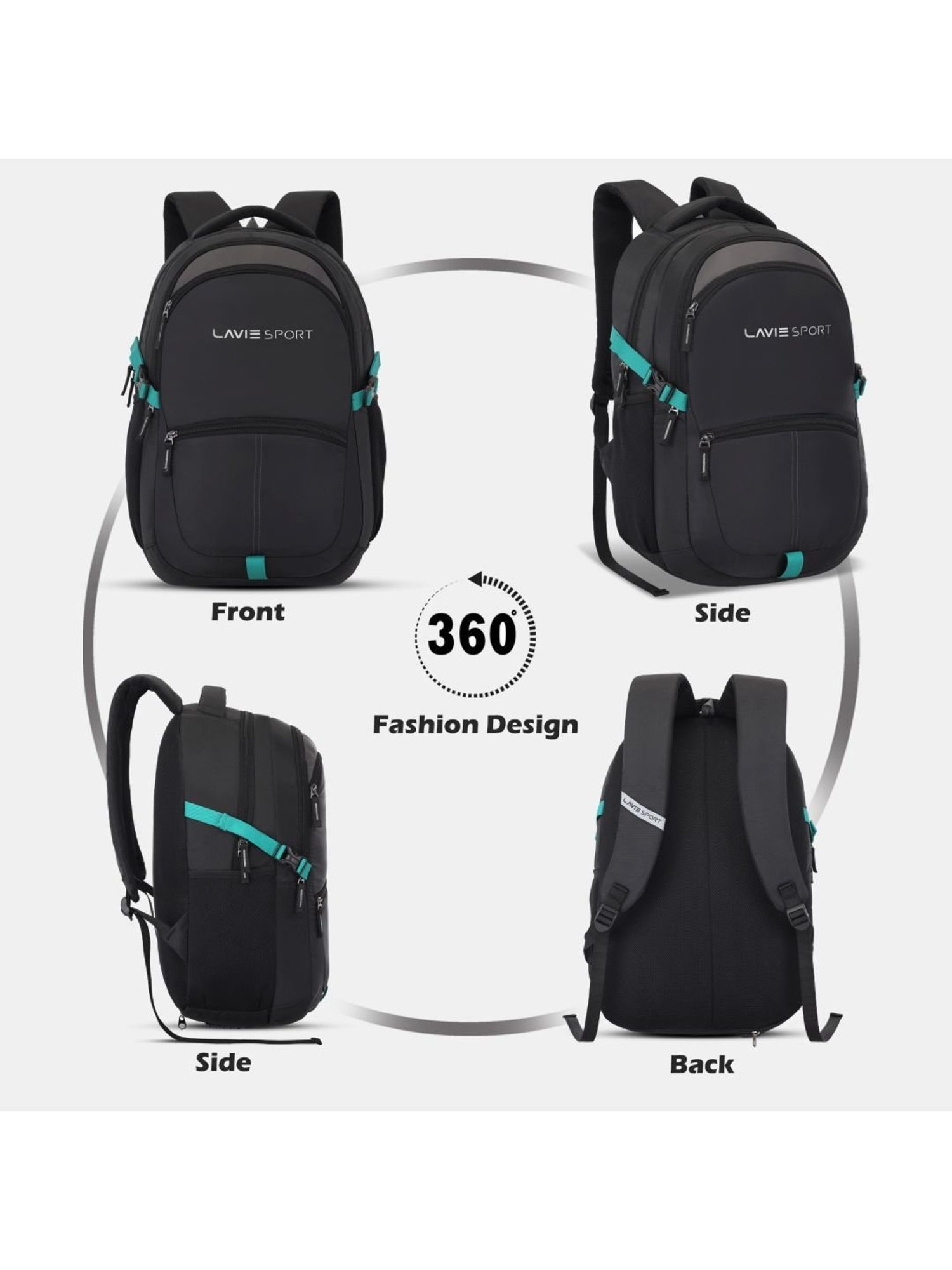 LAVIE SPORT Black Solid Laptop Backpack