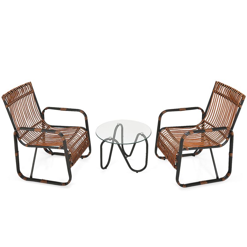 3pc Steel Bistro Set Gray - Nuu Garden