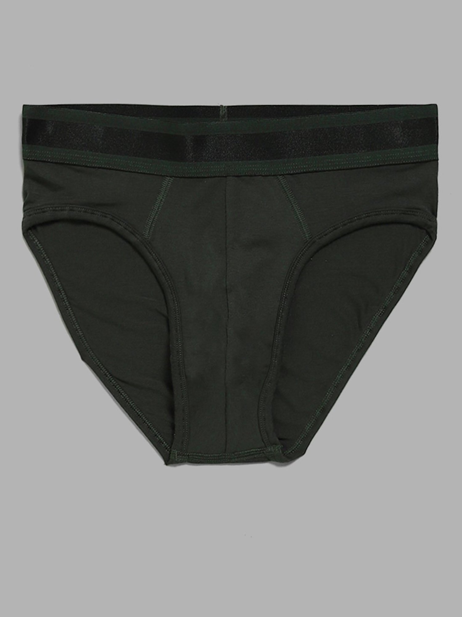 WES Lounge by Westside Grey and Green Briefs - Pack of 2