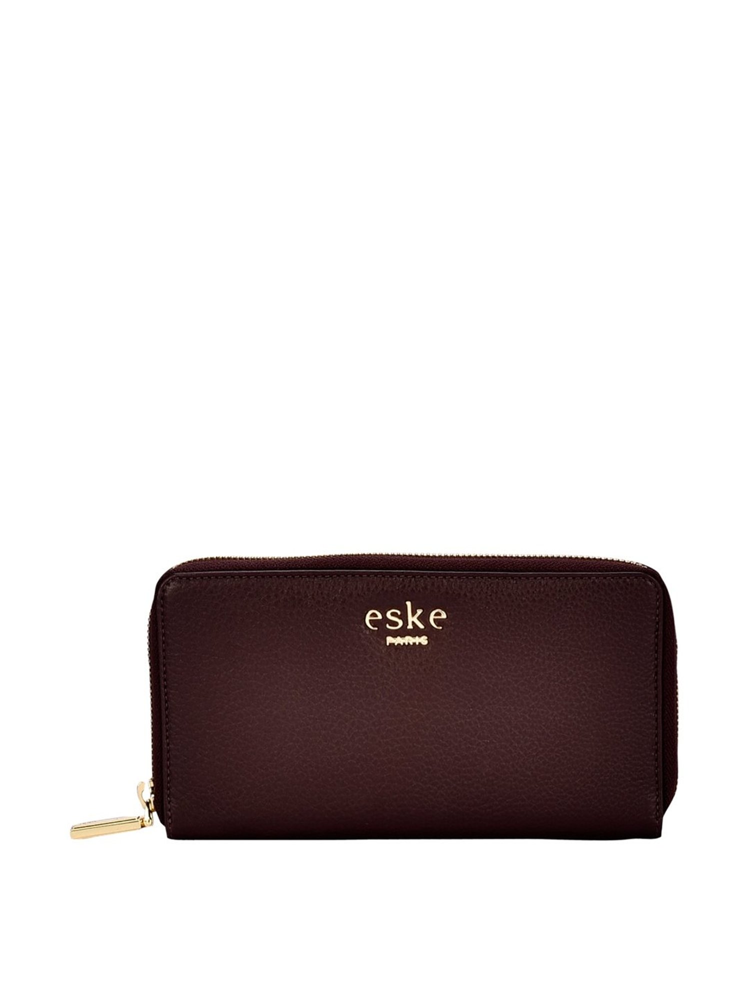 Eske Scala Maroon Solid Zip Around Wallet for Women