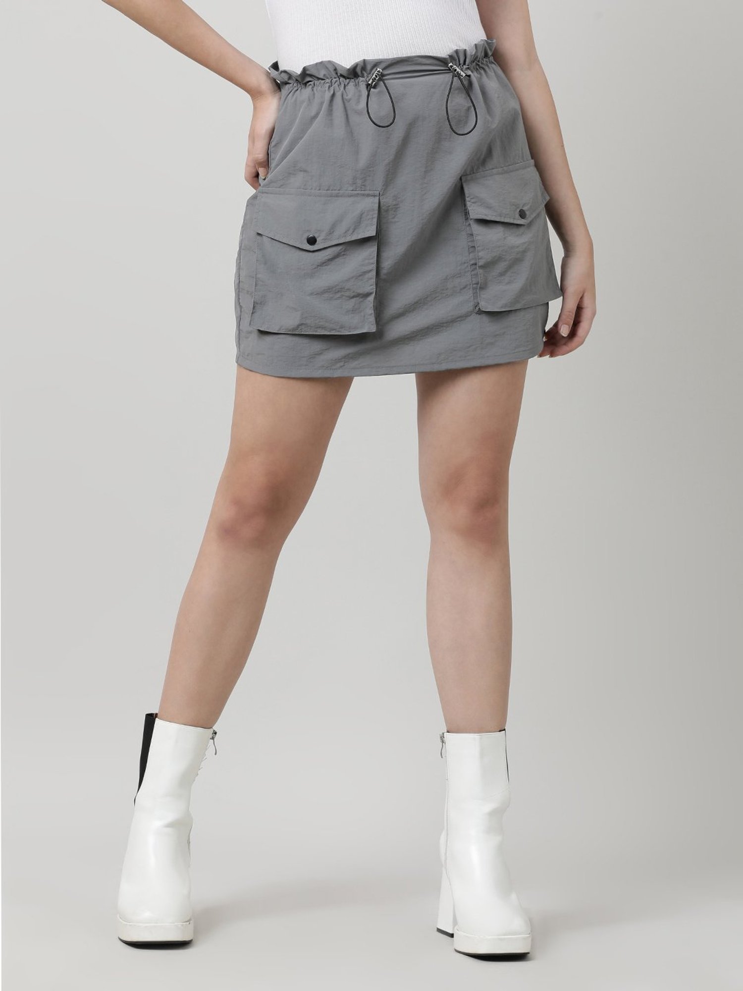 Bene Kleed Light Grey Mini Skirt