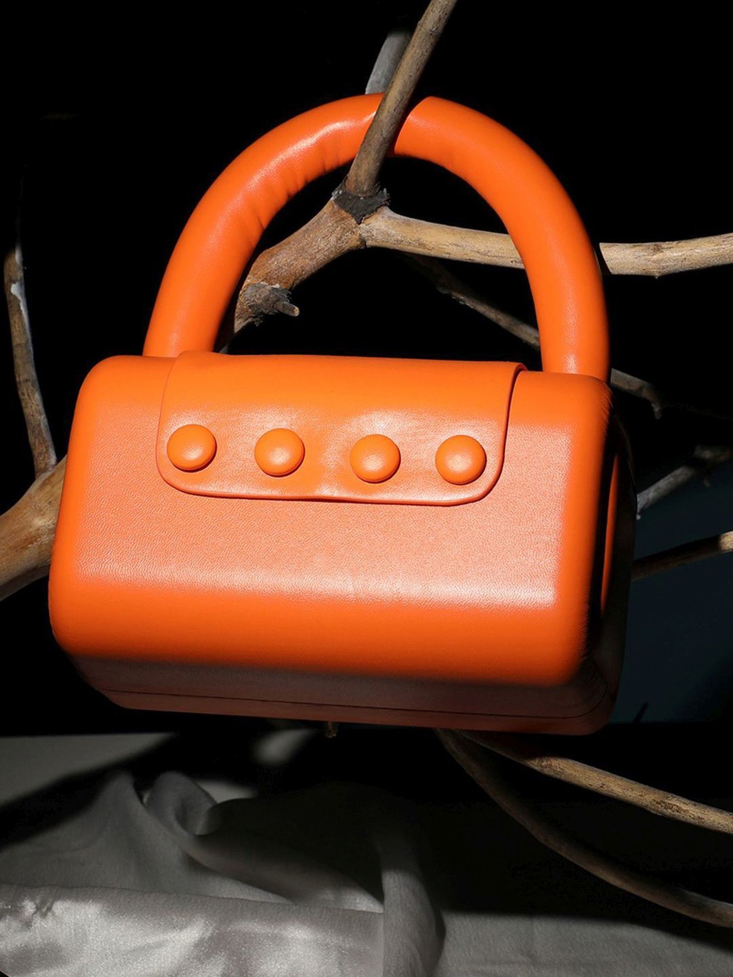 HauteSauce Orange Solid Small Handbag