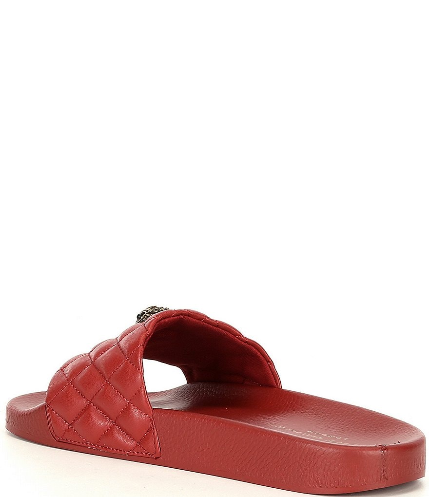 Kurt Geiger London Meena Eagle Head Ornament Quilted Pool Slides