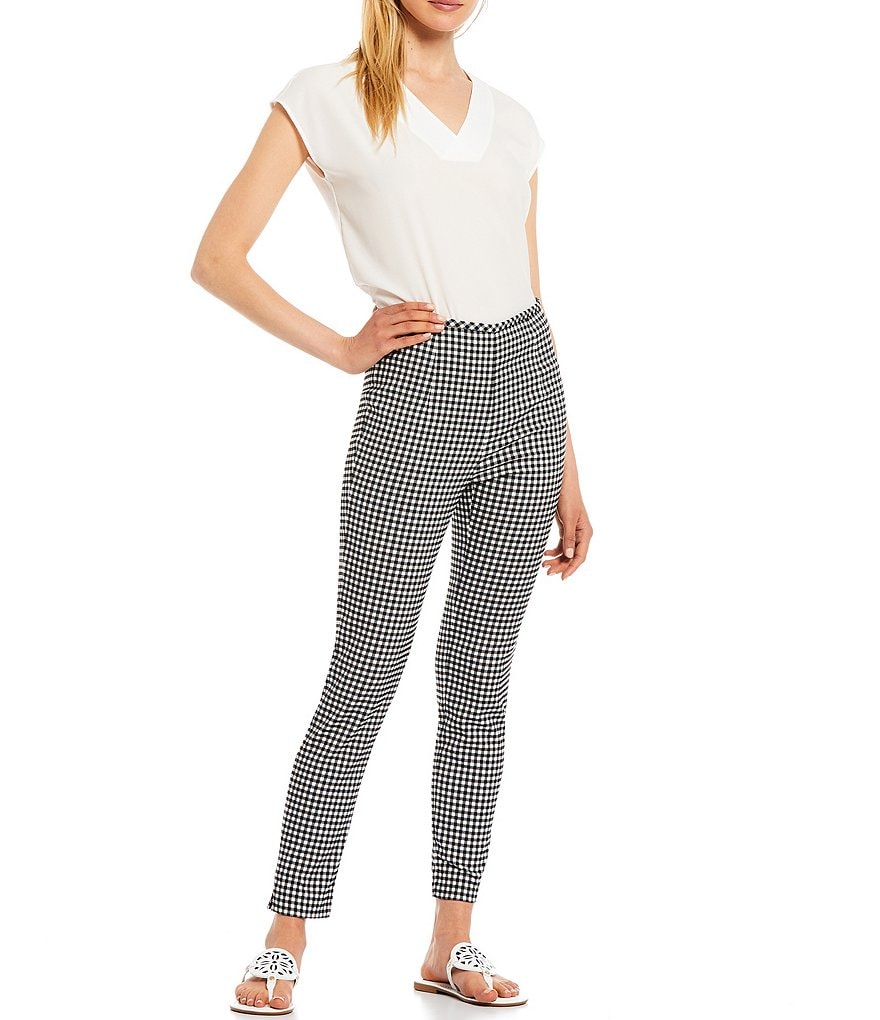 Tommy Hilfiger Checkered Skinny Leg Print Pants