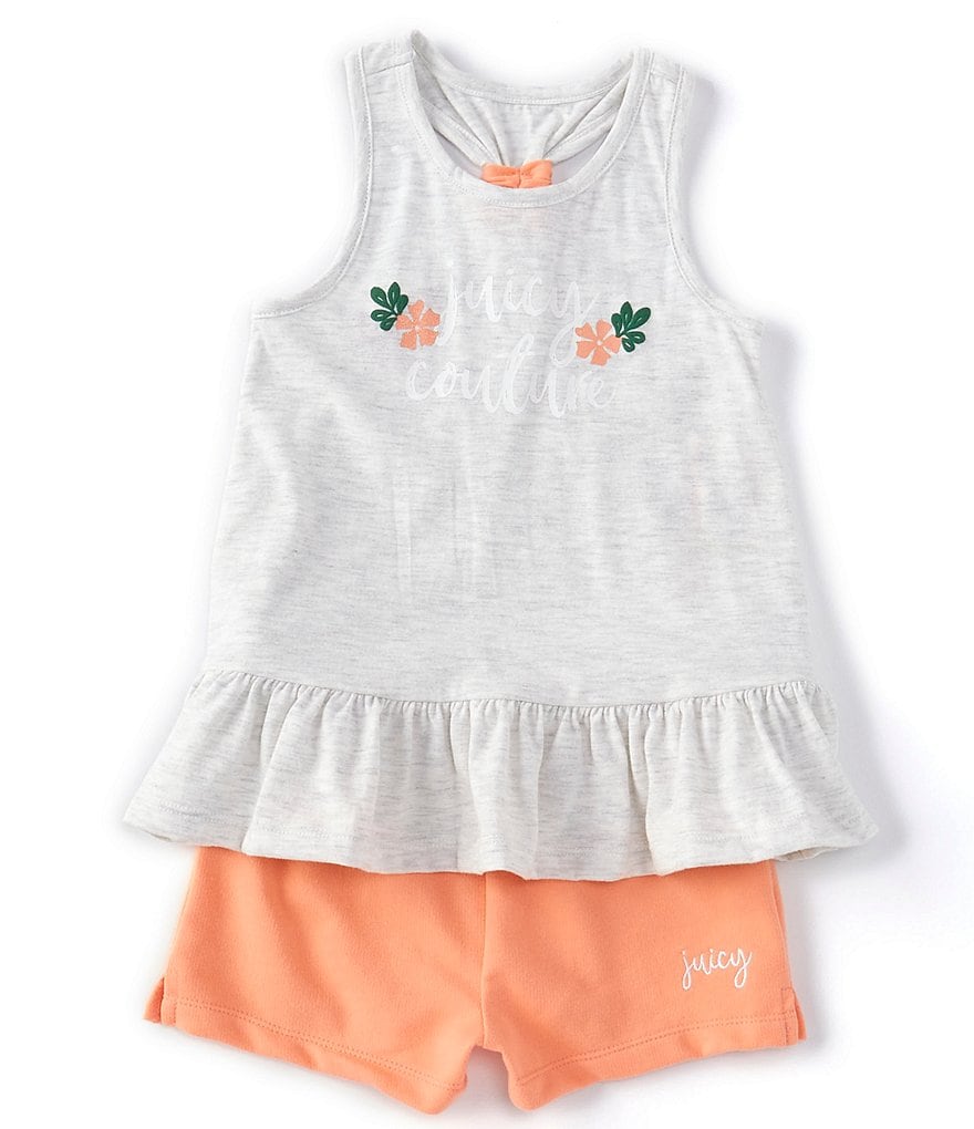 Juicy Couture Little Girls 2T-6X Racerback Tank Top & Shorts Set