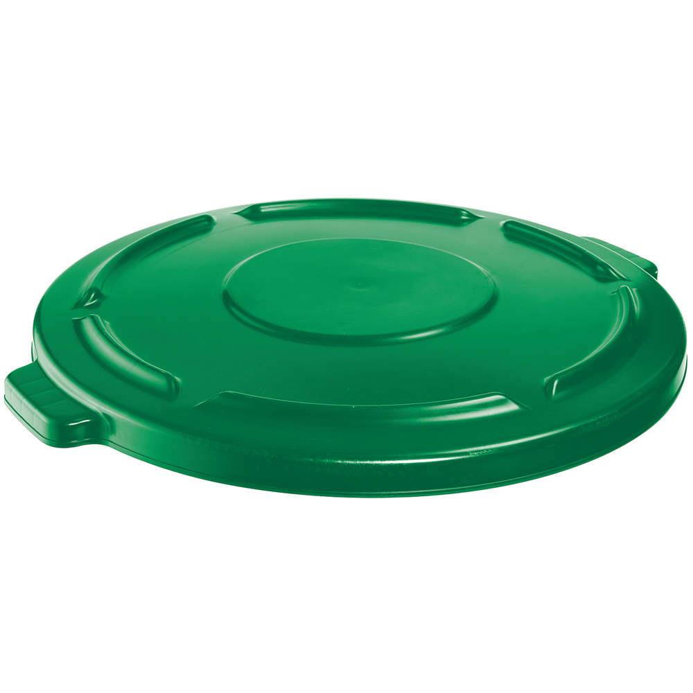 RUBBERMAID FG265400DGRN Brute Trash Can Top,Flat,Snap-On Closure,Green
