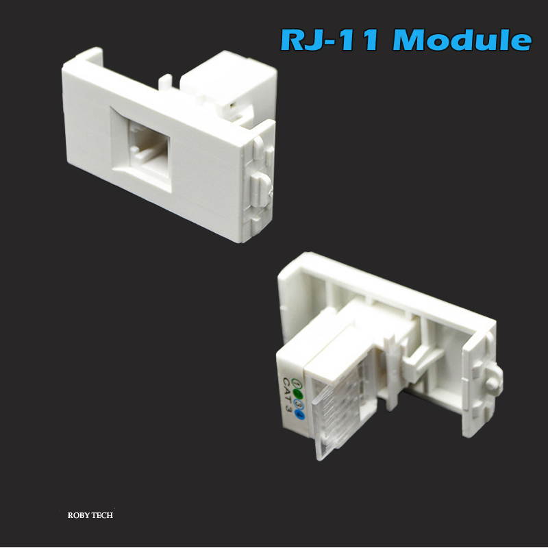 Wall Plate with RJ45 + RJ11 + VGA  Modules,Phone Cat 3Keystone Connectors Jack / Plug  Wall Mount Faceplate Cover