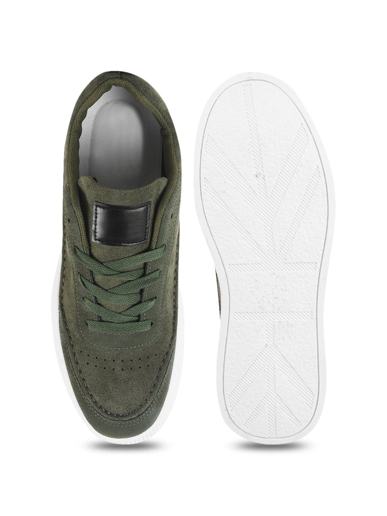 The White Pole Men's Green Casual Sneakers