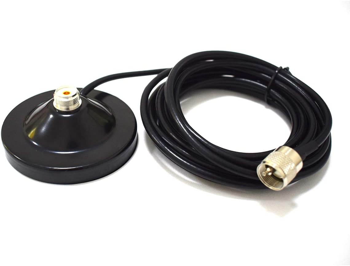 Mobile Radio Antenna Dual Band VHF/UHF 136-174MHz/400-470MHz and PL259 Male Connector Magnetic Mount Base for Vehicle Ham Radio Car Truck Amateur Radio NL-R2