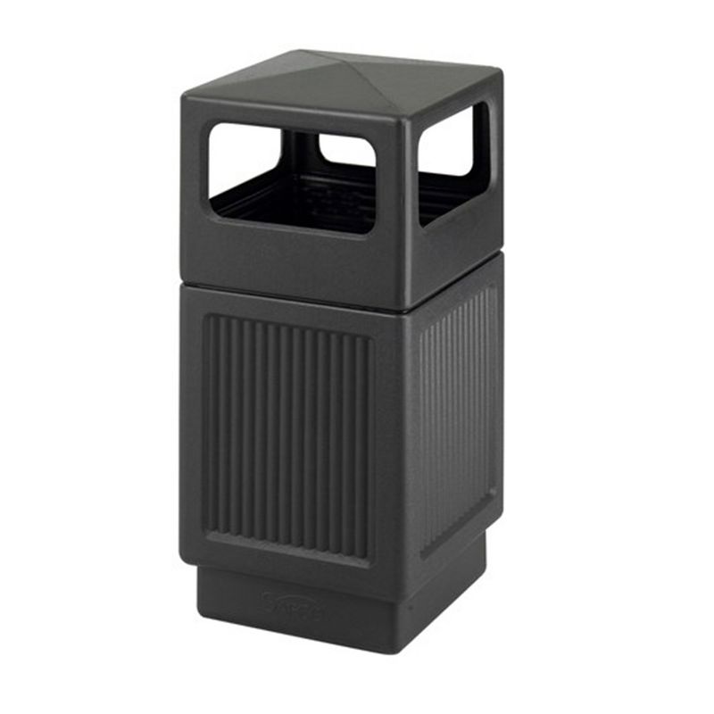 Rubbermaid 8 Quart Traditional Square Top Bedroom, Bathroom, and Office Wastebasket Trash Can, White (2 Pack)