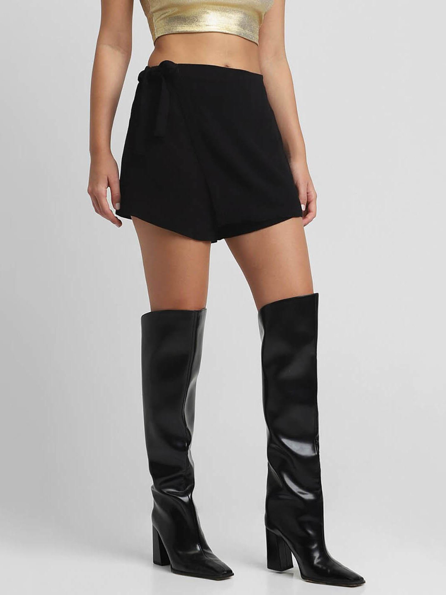 Forever 21 Black Wrap Mini Skirt