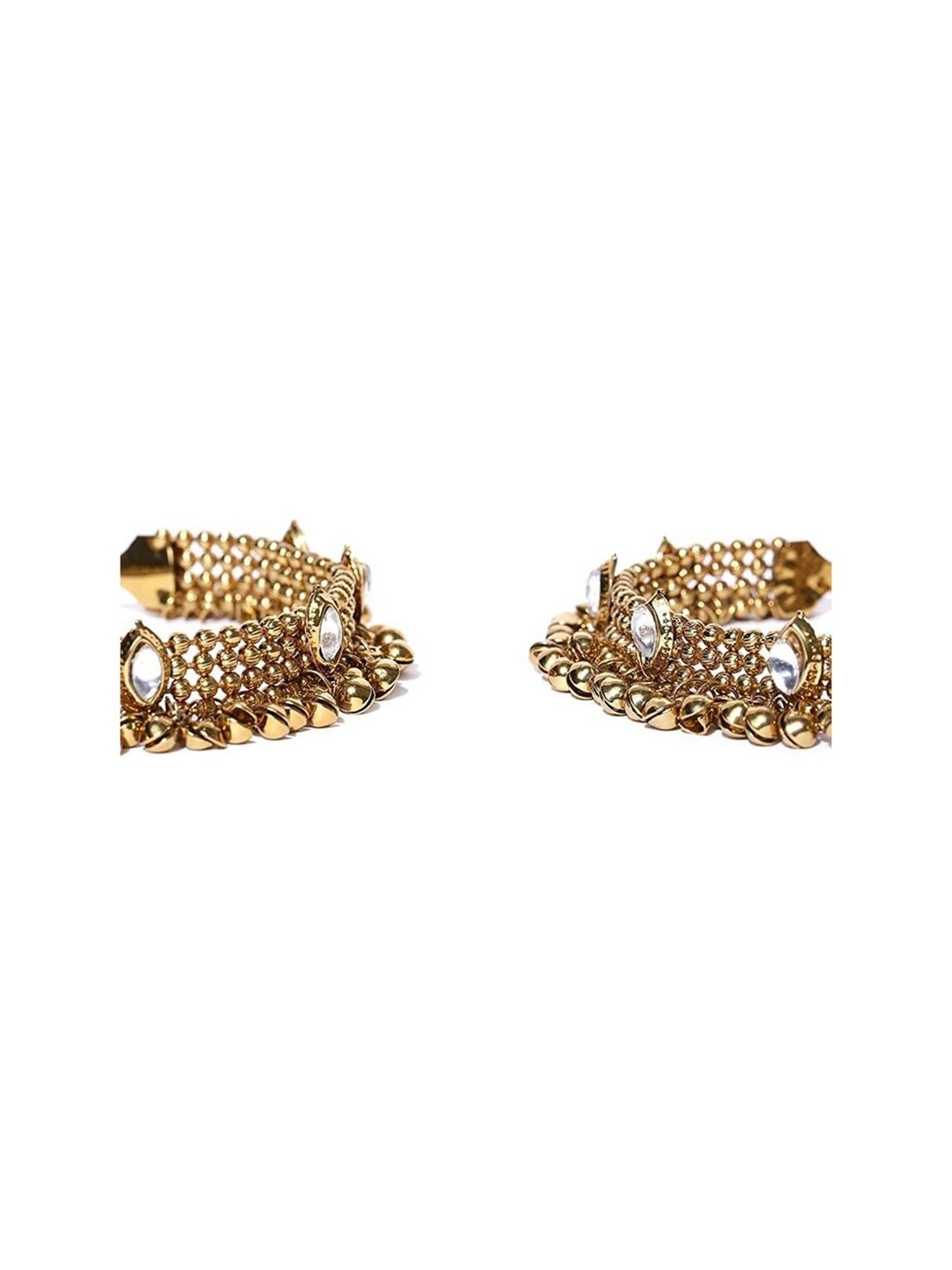 YouBella Gold-Plated Copper Strand Stylish Party Wear Anklets for Women - Set of 2