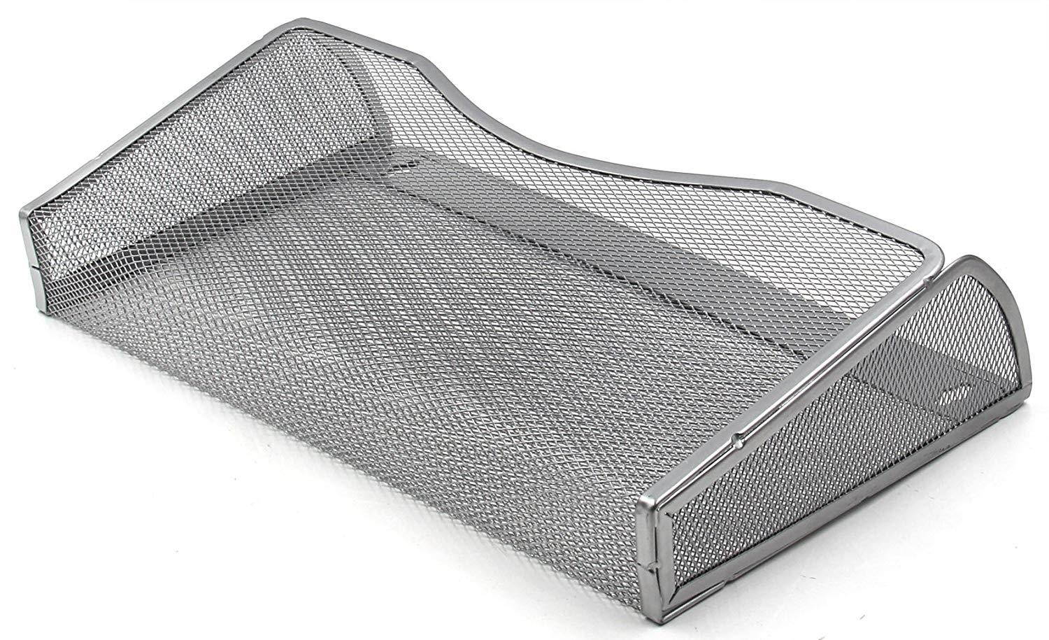 EasyPAG Mesh Collection Wall File Pocket Holder Organizer Metal for Office, 3 Pack,Silver